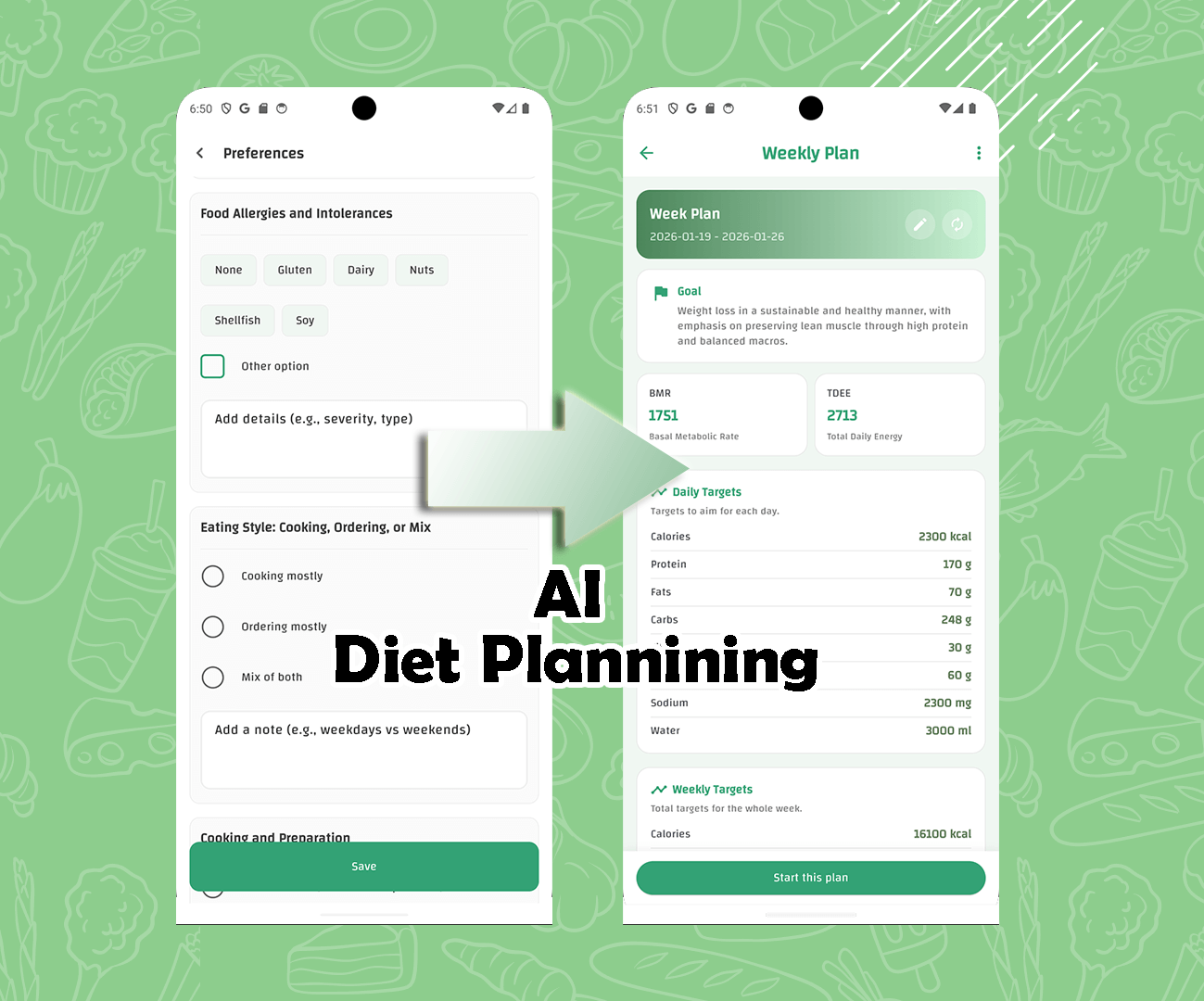 AI meal planner by CaloriMate: personalized AI meal plan generator with macros and meal prep support